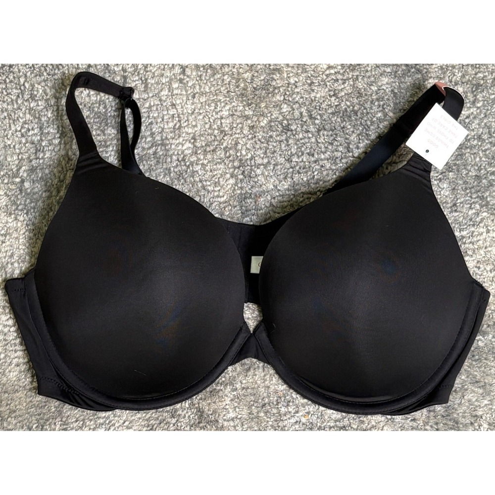 Cacique Black Smooth Lightly Lined T-Shirt Bra Underwire 42DD NEW